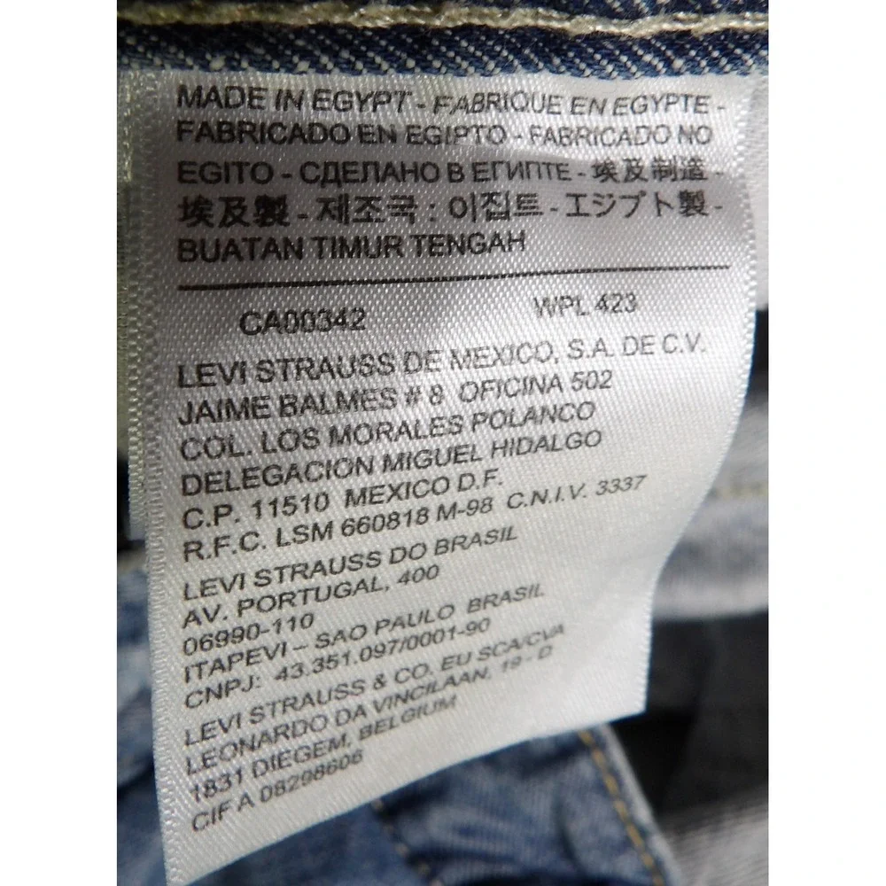 Levi's 569 Loose Straight Jeans Men W40xL25 Light Blue Denim Pants Hemmed Baggy